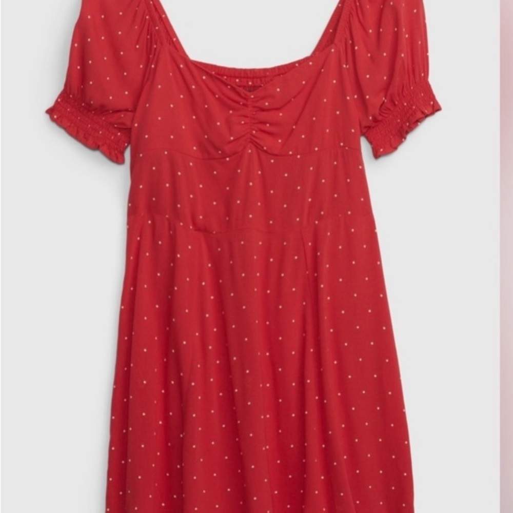 GAP Red Mini Dress Red with White Polka Dots, Medium